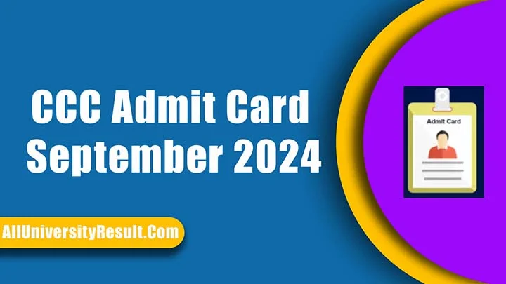 CCC Admit Card September 2024